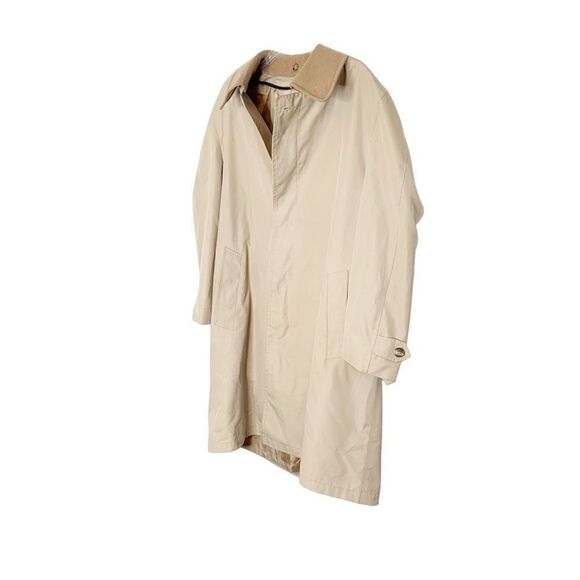 Jos A. Banks Vintage Tan Trench Coat Zip in Wool Liner and Button Collar 40 Long - Picture 2 of 15